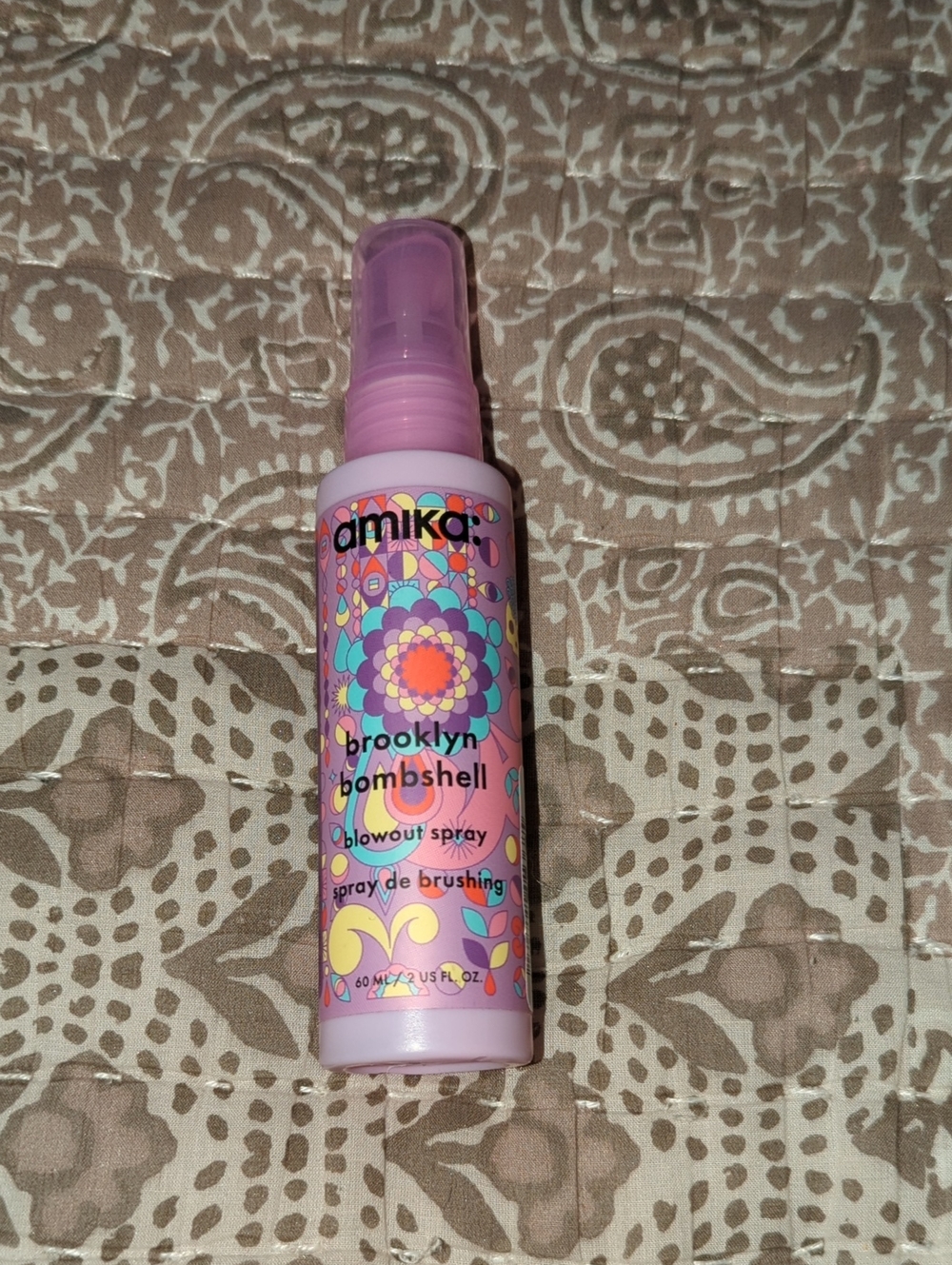 amika Brooklyn Bombshell Blowout Spray — Pink Multi-Color Bottle